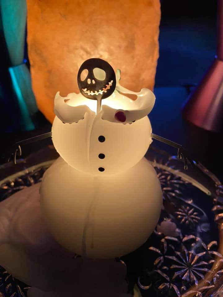Handmade The Nightmare Before Christmas Jack Skellington In A Snowman Candle
