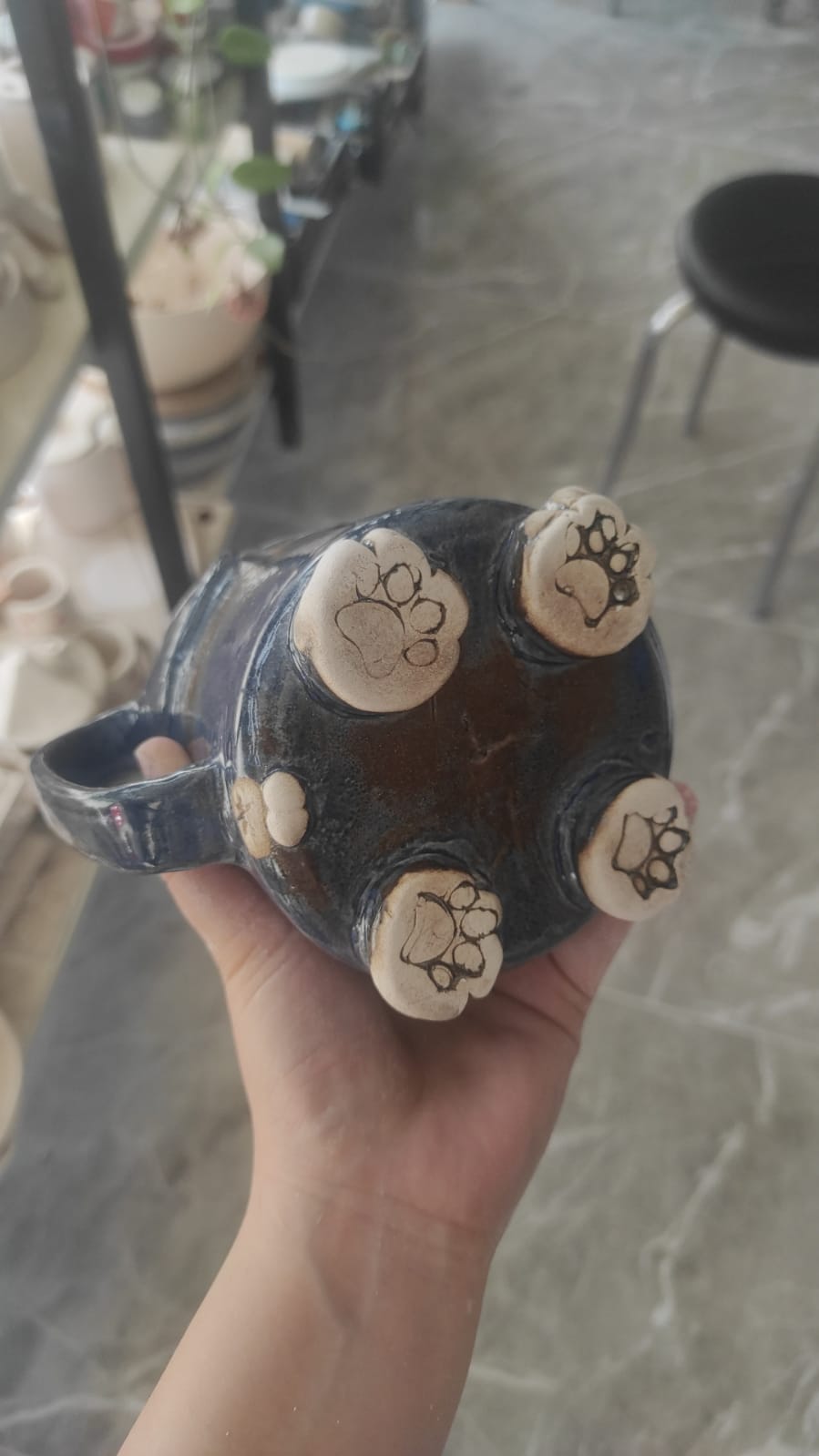 Cat Mugs with Balls and Paw