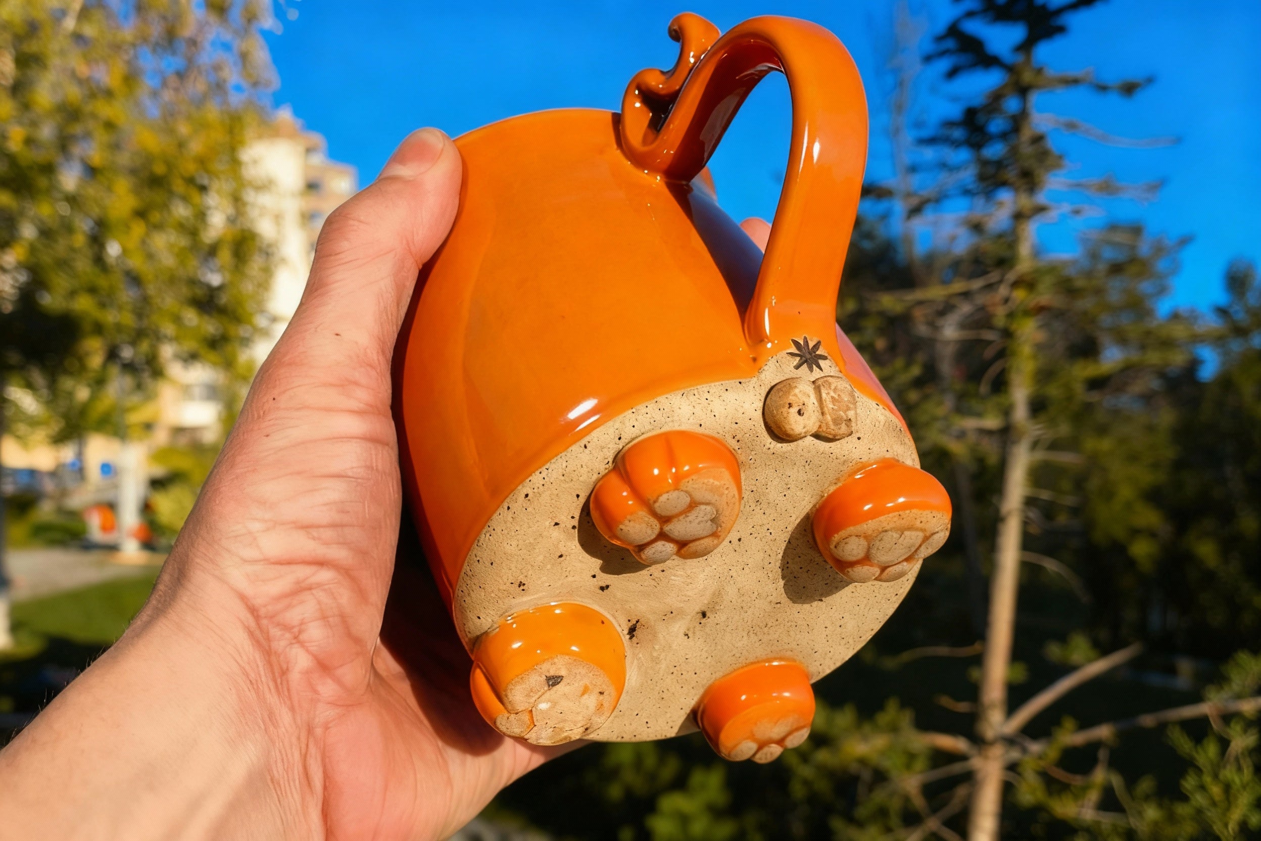 Cat Mugs with Balls and Paw