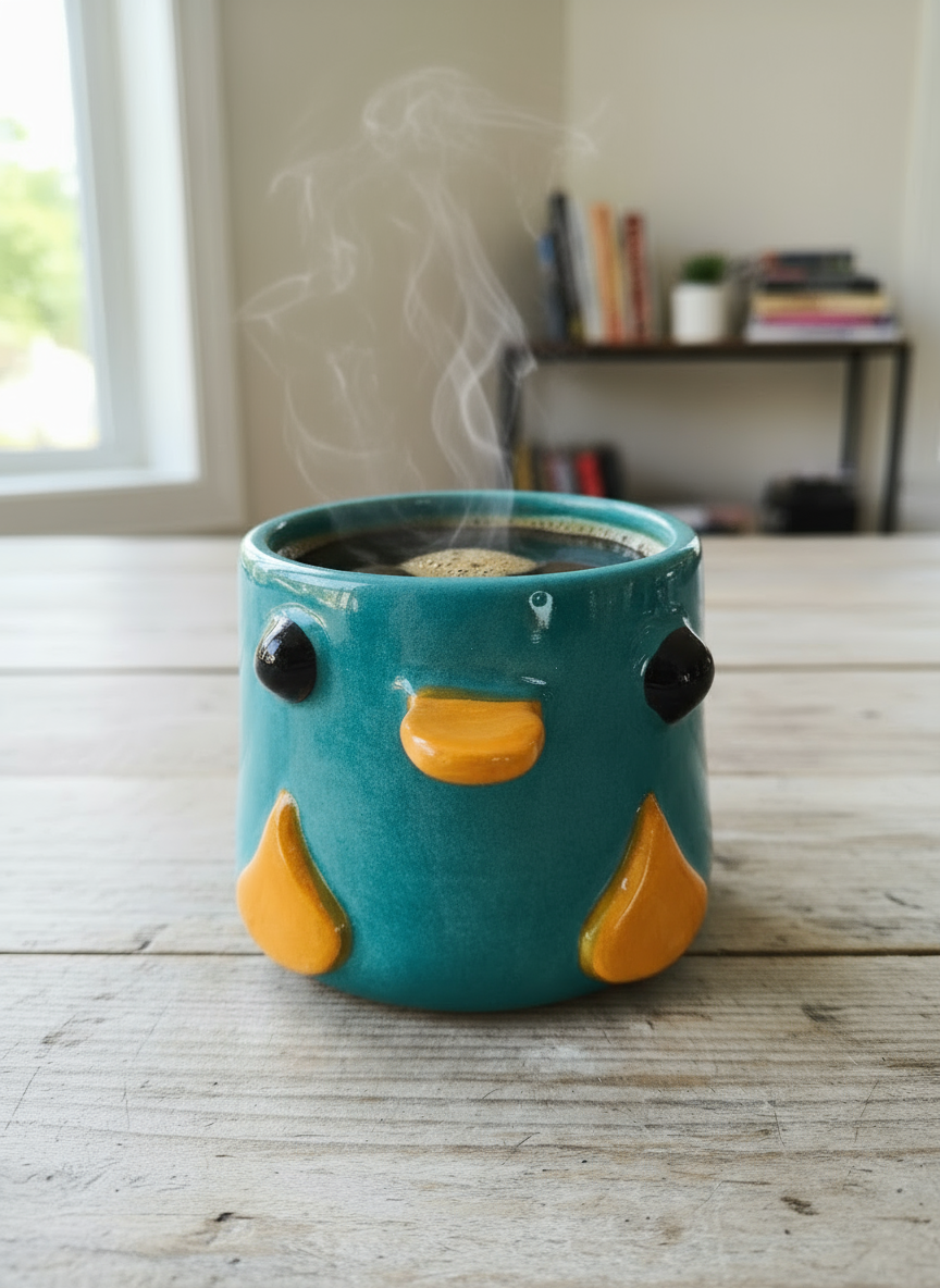 Perry the Platypus Handmade Ceramic Mug with Handle